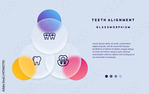 Teeth alignment icon. Dentistry icon set vector. Dental clinic service, stomatology, oral health care and hygiene. Vector