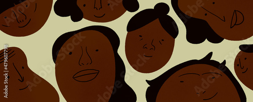 Banner with diverse set of faces (ID: 479607798)
