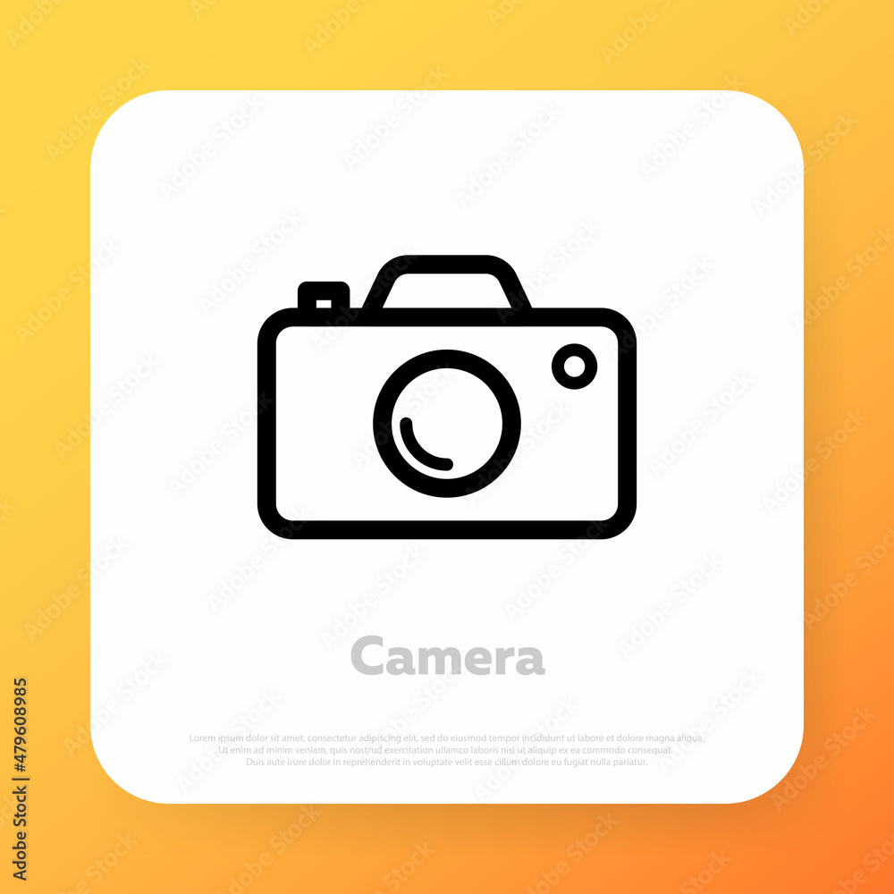 Camera line icon. Camera vector icon. Photo line vector icon minimalistic flat design. Camera line icon. Camera vector icon. Photo line vector icon minimalistic flat design.