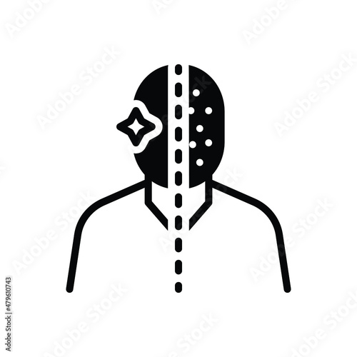 Black solid icon for acne