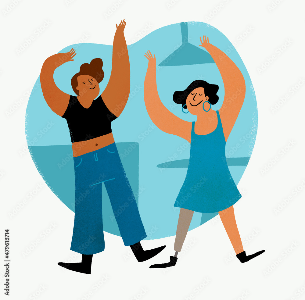 Two women dancing at party Two women dancing at party