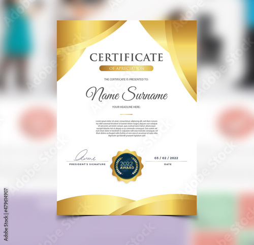 Clean and simple certificate template for business, education, and legal document printing