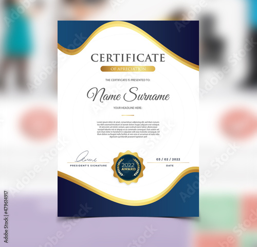 Vector certificate template