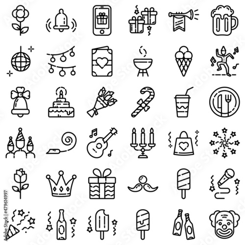 Wallpaper Mural Celebration Flat Icon Set Isolated On White Background Torontodigital.ca