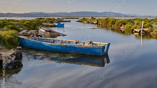 Barcas en el delta del Ebro
