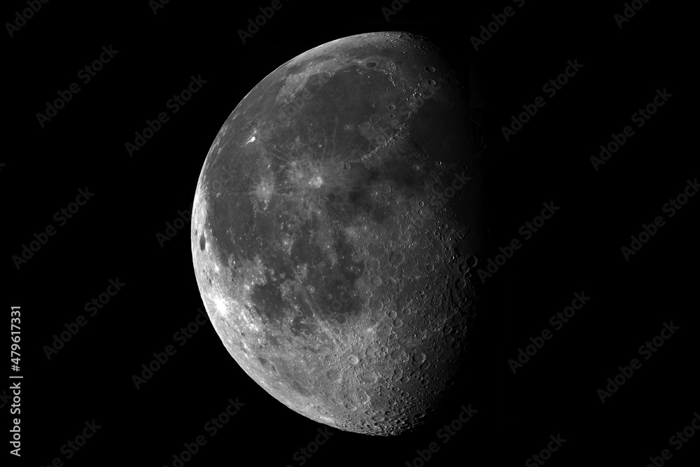 Luna en fase de luna gibosa - obrazy, fototapety, plakaty 
