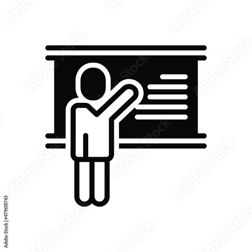 Black solid icon for teacher