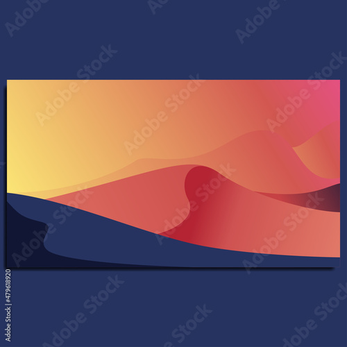 sunset background design in the desert as a greeting isra miraj