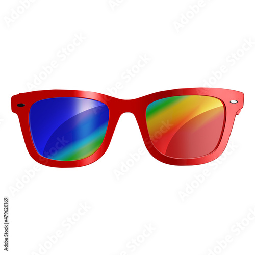 Red front sunglasses with colored lenses