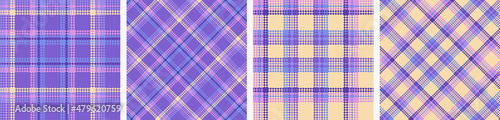 Check plaid seamless set pattern.