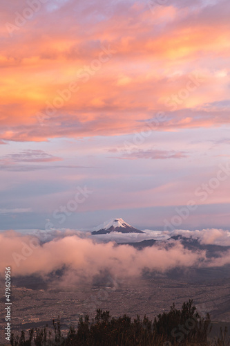 sunset over cotopaxi