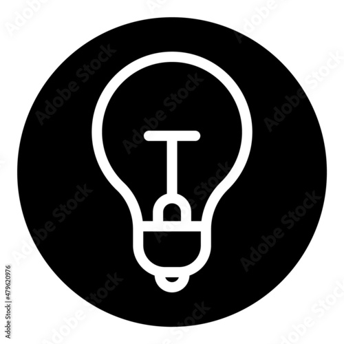 Idea Light Flat Icon Isolated On White Background