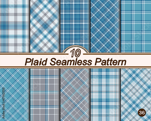 Check plaid seamless set pattern.