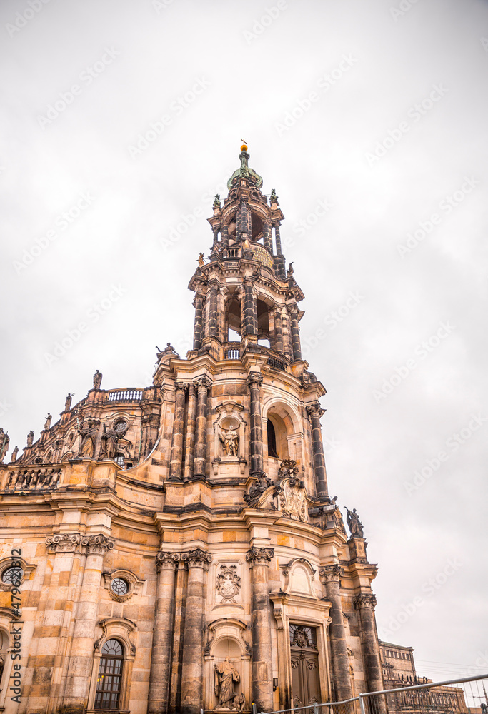 The Cathedral of the Holy Trinity, Katolische Hofkirche in the old town of Dresden, Germany