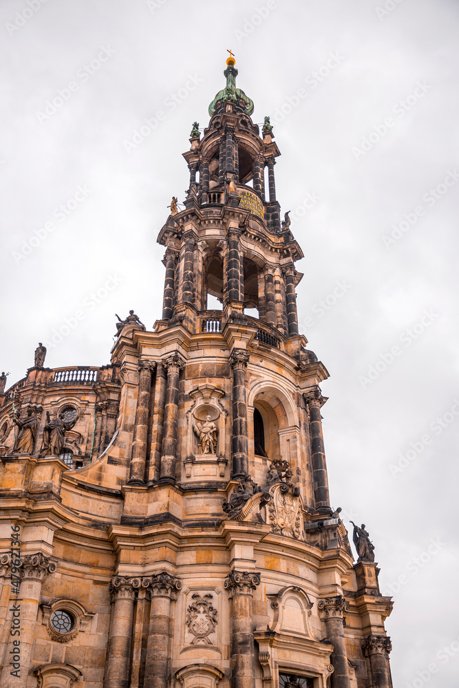 The Cathedral of the Holy Trinity, Katolische Hofkirche in the old town of Dresden, Germany