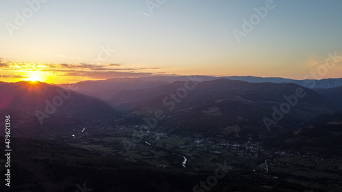 Nature Scene Over Mountains Valley