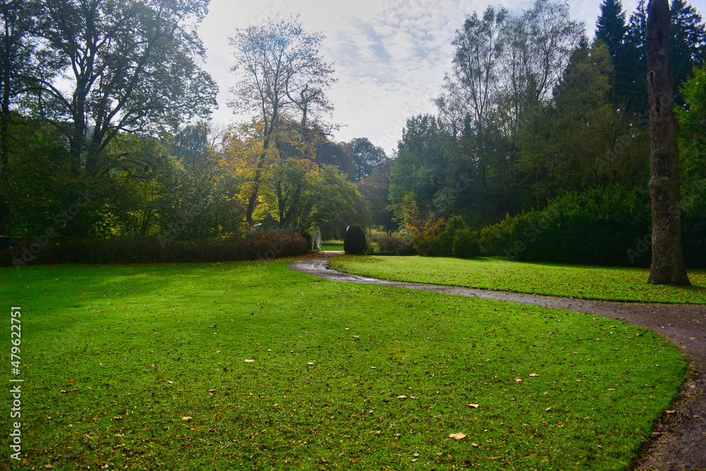 Obraz premium Scenic landscape in the Gräflicher Park of Bad Driburg, Germany