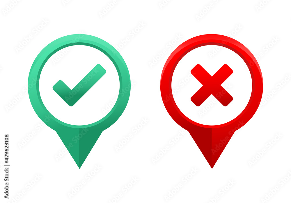 Pointer pin with check mark sign. Illustration vector Pointer pin with check mark sign. Illustration vector