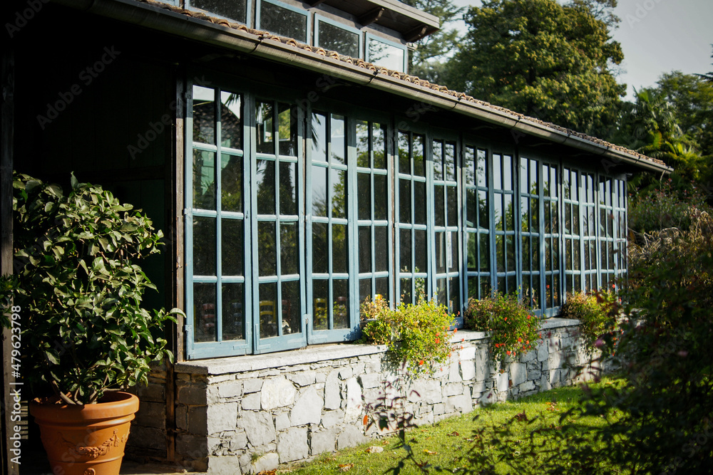 Old cottage with beatiful windows