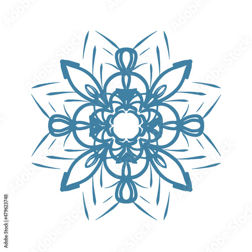 Vector snowflake. A symbol of winter, Christmas holidays and new year. Isolated illustration.