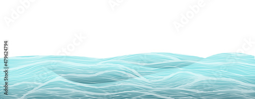 Horizontal background with sea waves. Vector illustration
