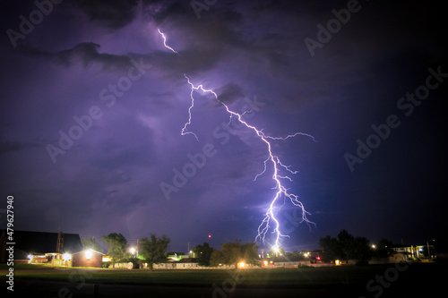 lightning over the church