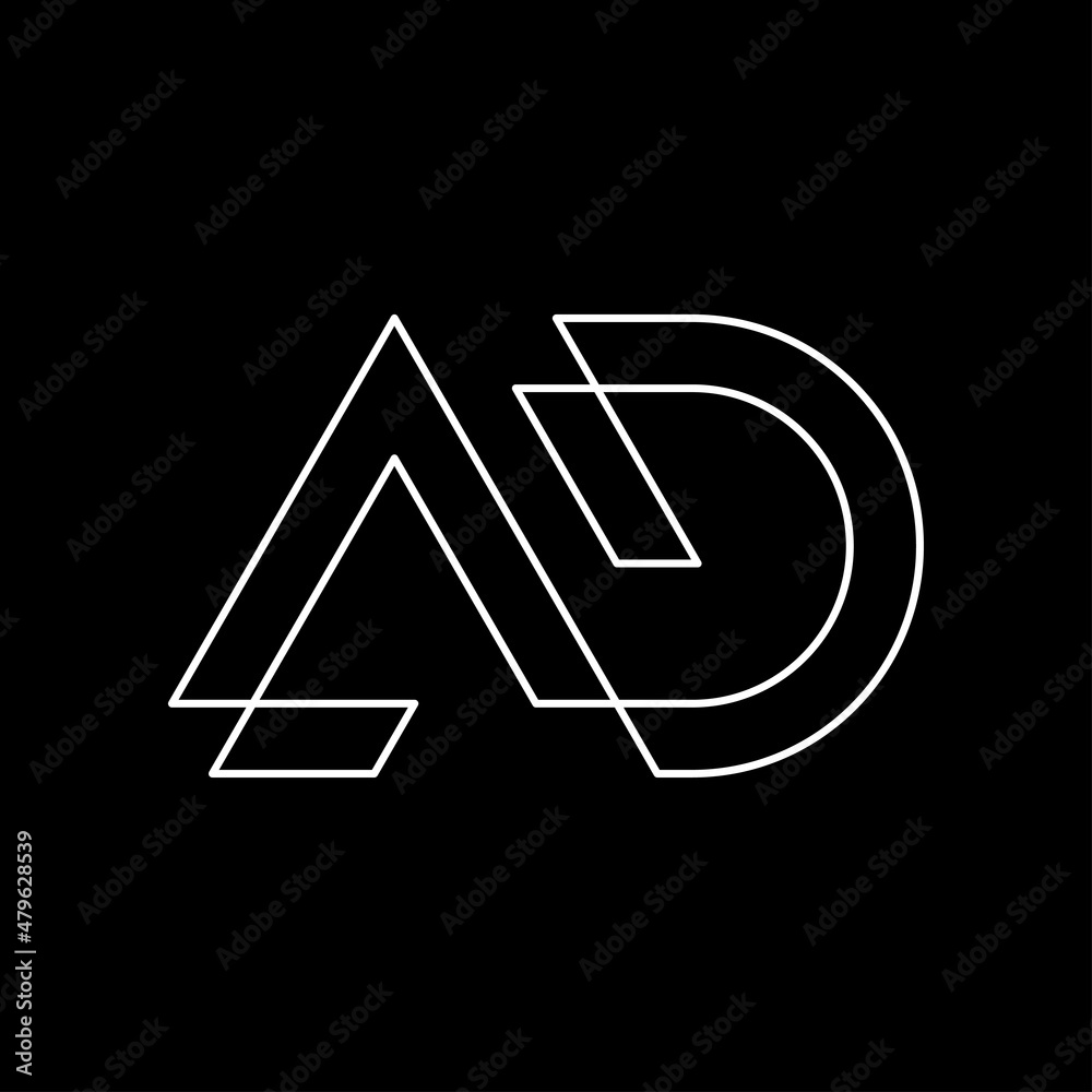 Creative Monoline Letter AD logo design Creative Monoline Letter AD logo design