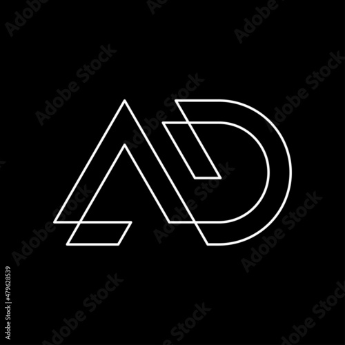 Creative Monoline Letter AD logo design