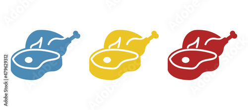 meat icon on a white background, vector illustration