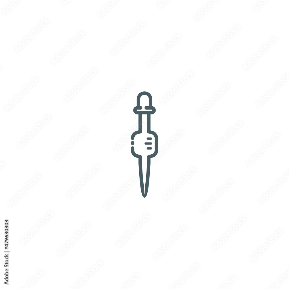 Volume Pipet Outline Icon Illustration, Line Icon, Vector, Chemical Lab tools icon. Volume Pipet Outline Icon Illustration, Line Icon, Vector, Chemical Lab tools icon.