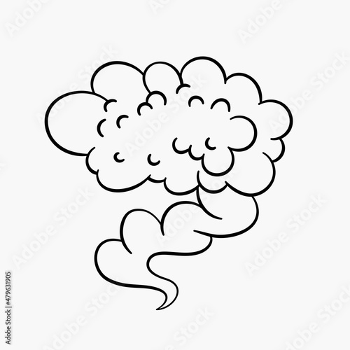 Comic clouds, cartoon vector clouds in line style isolated on light background. © mspoint
