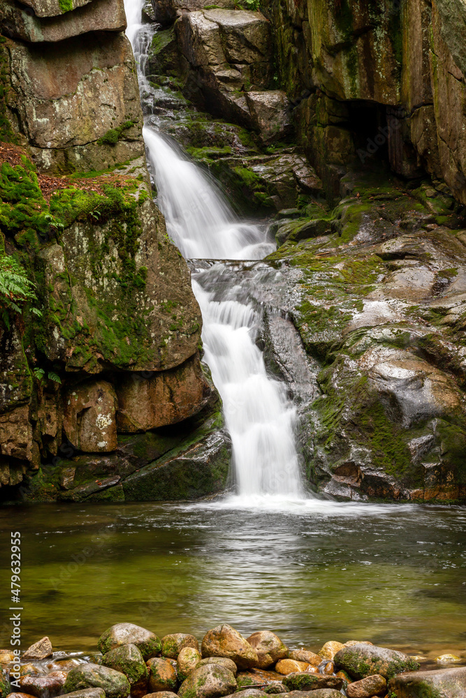 Mountain stream with stones with clear water Mountain stream with stones with clear water