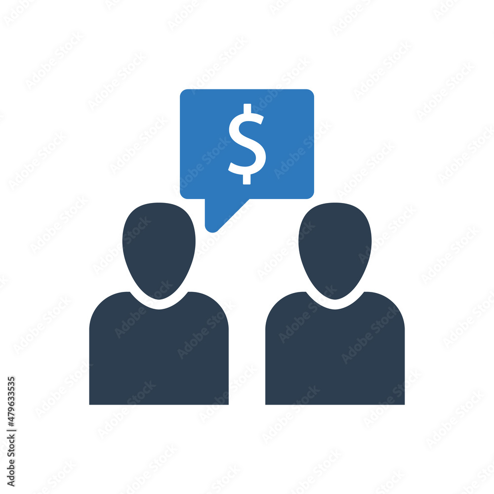 Business discussion icon - conversation talking icon Business discussion icon - conversation talking icon