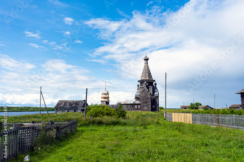 architecture, wooden temple, Piyala village, north. Arkhangelsk, Russia, photo