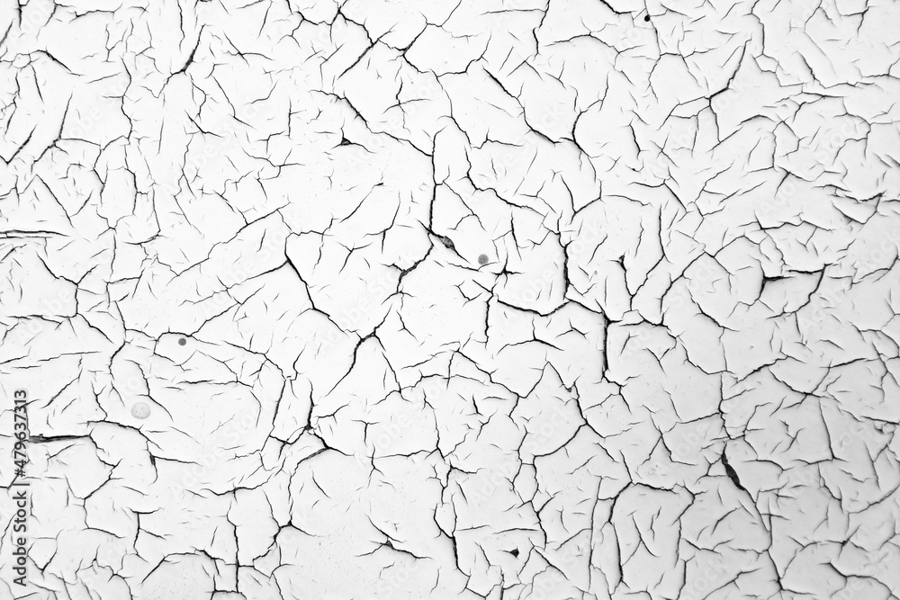White cracked texture. Damaged, aged and weathered surface. White cracked texture. Damaged, aged and weathered surface.