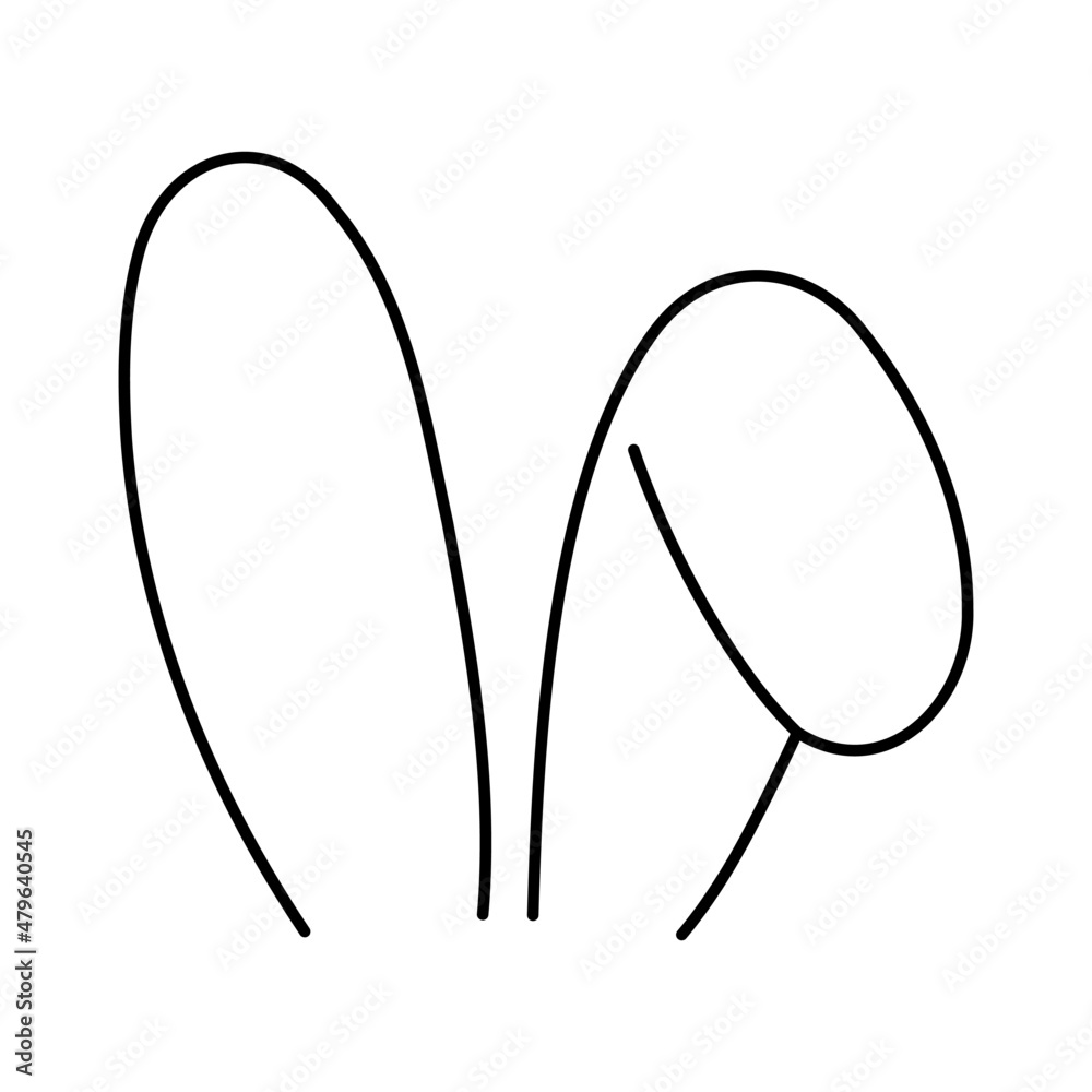 rabbit ears icon on white background, vector illustration. Stock Vector ...