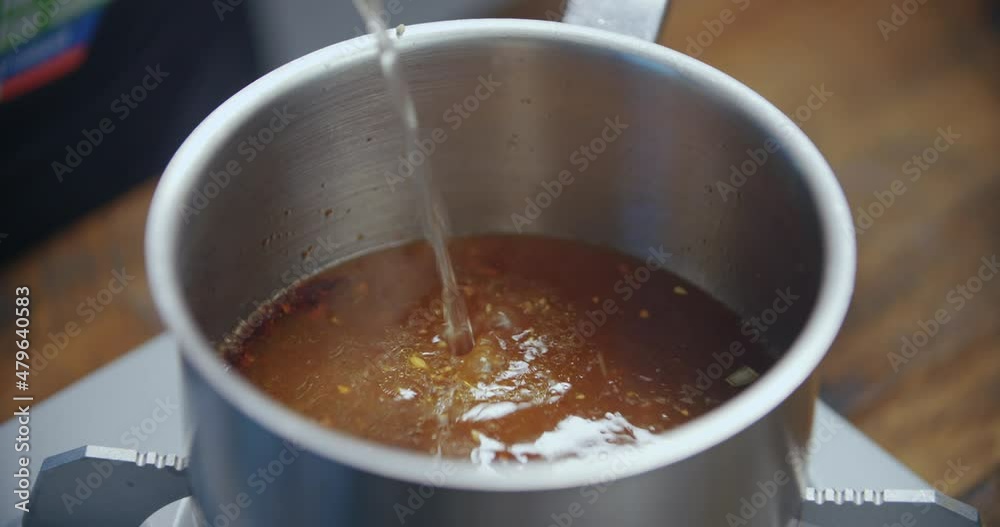 Adding Stock to Dilute Sweet and Sour Sauce Adding Stock to Dilute Sweet and Sour Sauce