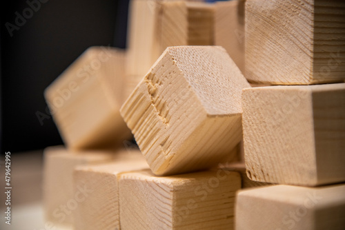 Wooden blocks in artistic formation