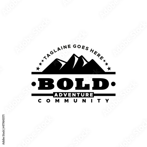 Simple Black Bold Mountain Adventure Outdoor Logo design inspiration