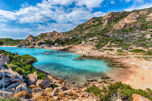 View over Cala Corsara, Spargi Island, Maddalena Archipelago, Sardinia, Italy