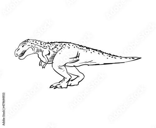 Tyrannosaurus Dinosaur T-Rex hand drawing. Vector illustration