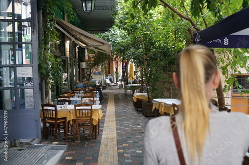 Obraz na płótnie Restaurants in Athen, Monastiraki, Psyri Viertel w salonie