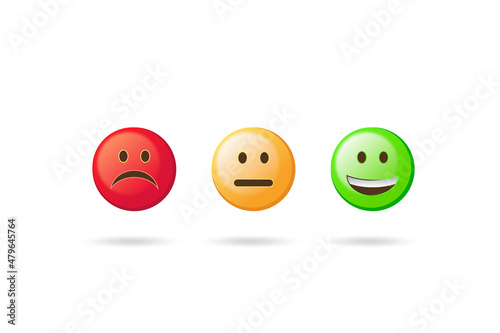 Illustration of customer feedback with faces