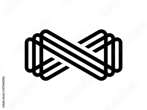 infinity play media line logo vector. 3D media play logo design template. Media play icon vector template. Monogram for business, internet, online shop, label or packaging.