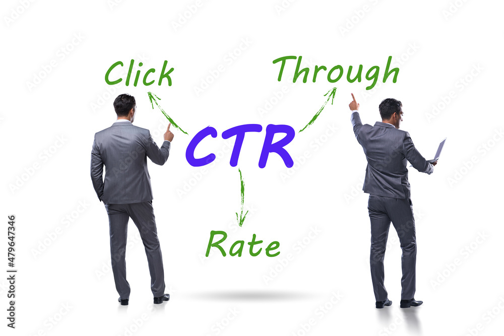 CTR click through rate concept with business people CTR click through rate concept with business people
