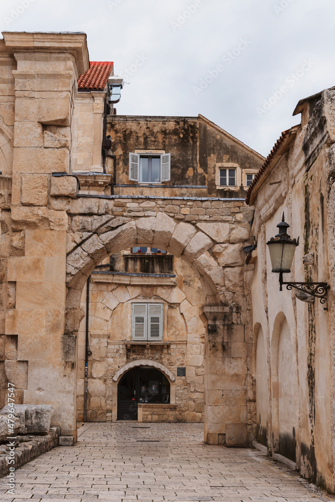 Street inside old Diocletian's Palace in Split, Croatia