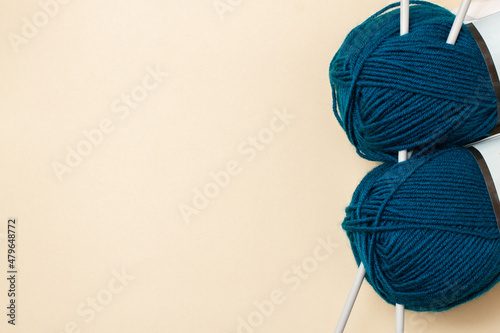 knitting yarn and knitting photo