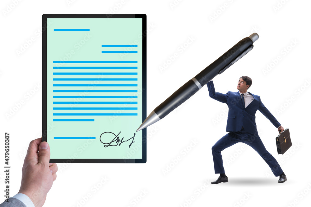 Electronic signature concept in the business Electronic signature concept in the business