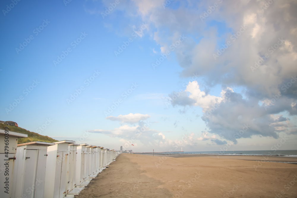 cabines de plage à De Haan en Belgique