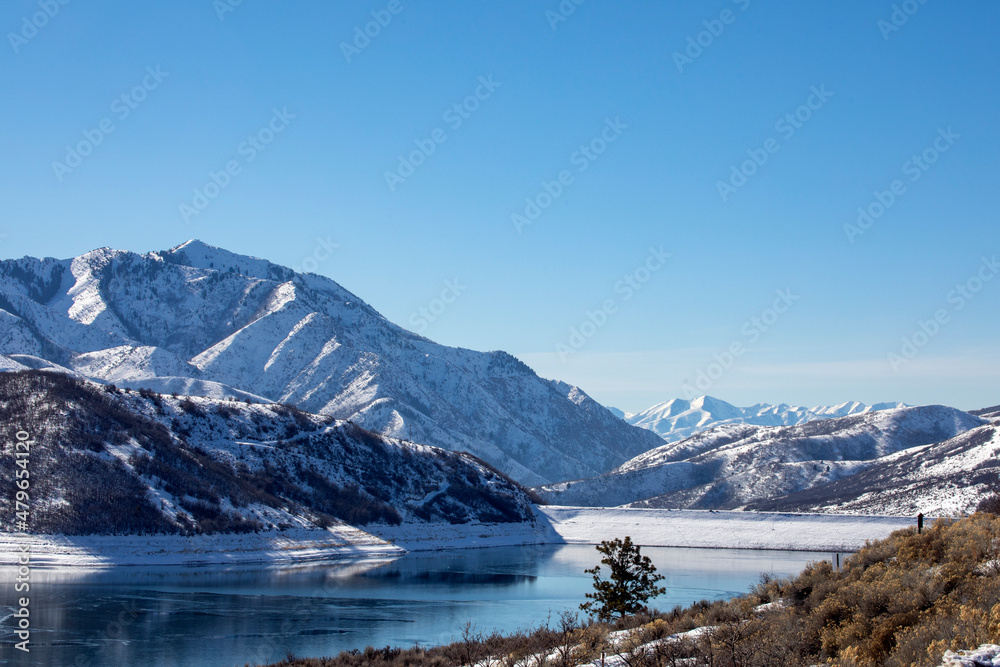 lake in the mountains winter